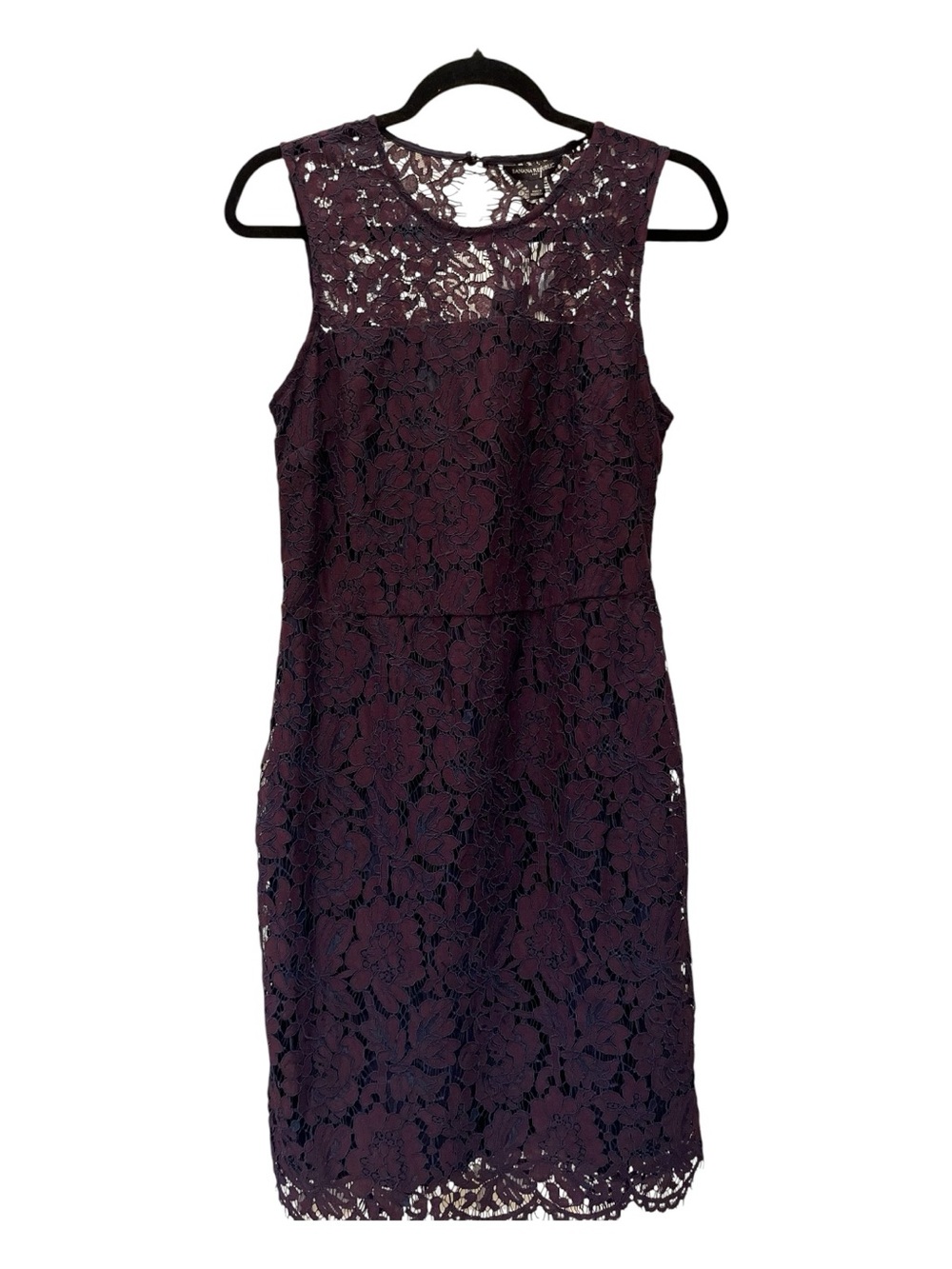 NWT Banana Republic Plum Lace Midi Sheath Dress Size 6 - Picture 2 of 8